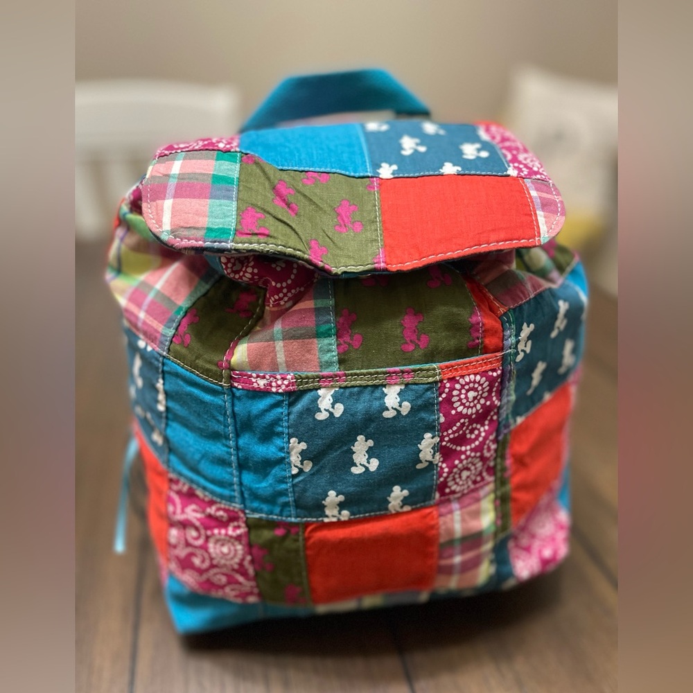 Disney Parks Mickey Mouse Multicolor Cloth Patchwork Mini Backpack
10x9" Boho